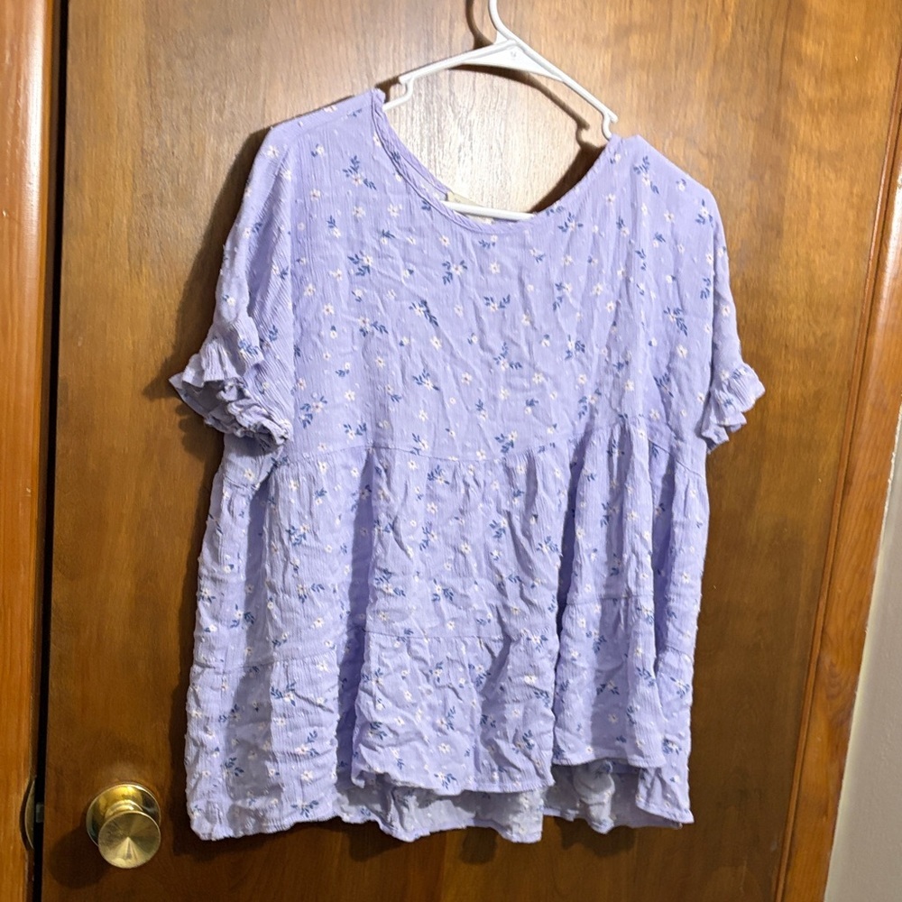 Reborn J Light Purple Floral Blouse